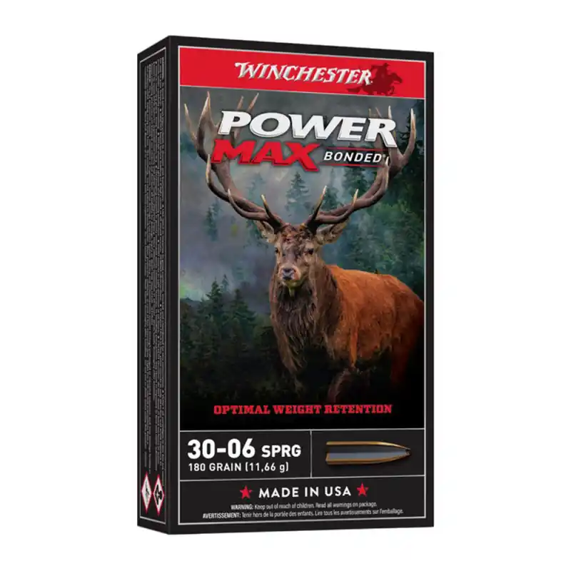 Achetez Aujourd’hui MUNITIONS BALLES WINCHESTER POWERMAX BONDED 180 GRAINS CX30064BP