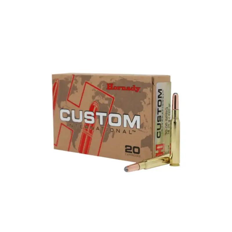 MUNITIONS BALLES HORNADY 30-06 CUSTOM INTERNATIONAL 8114 Certifié